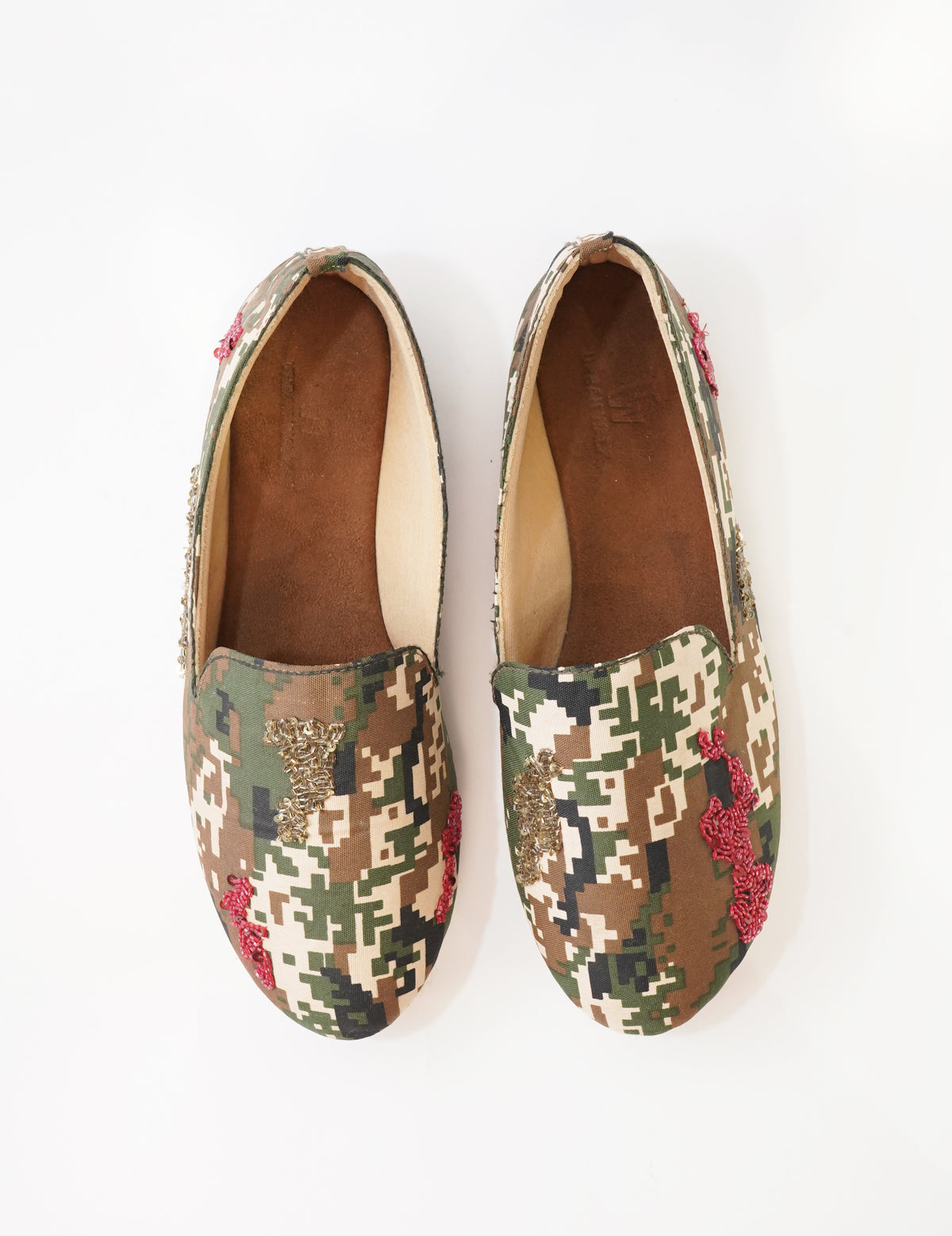Camouflage Embroidered Loafers