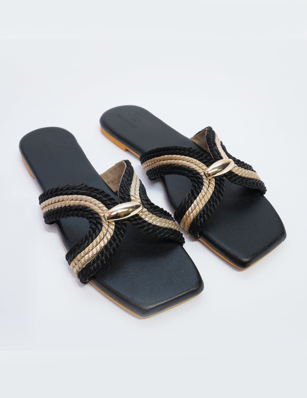 Marina Knot Flats – Black & Gold