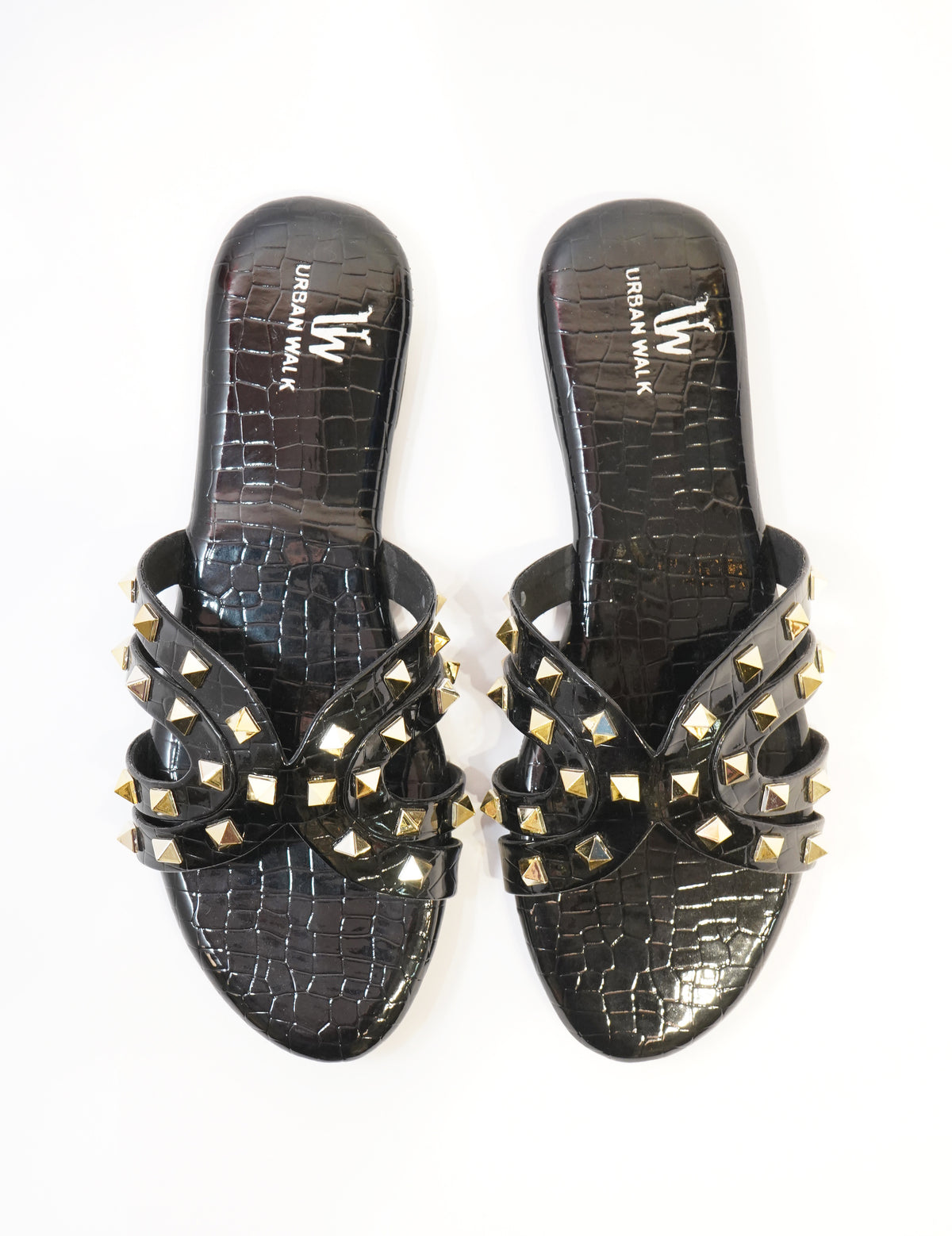 Rockstud Croc Flats