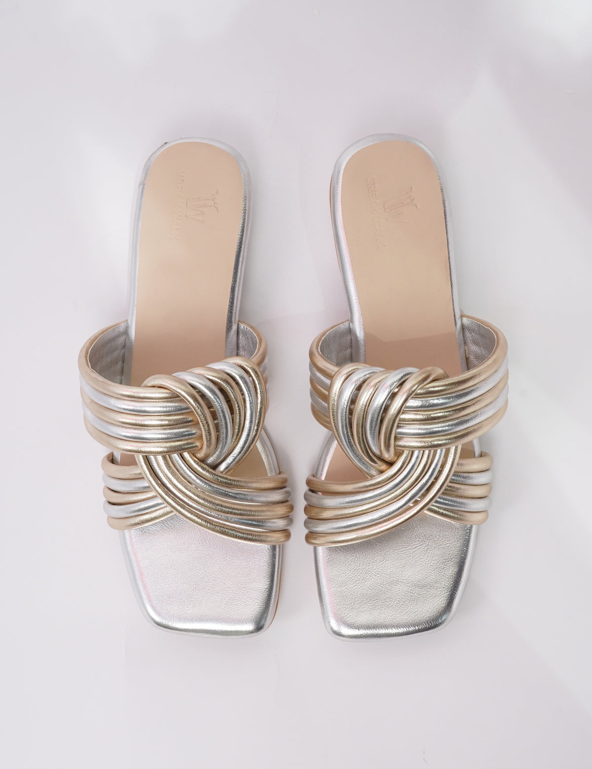 Twisted Knot Heels – Silver & Gold